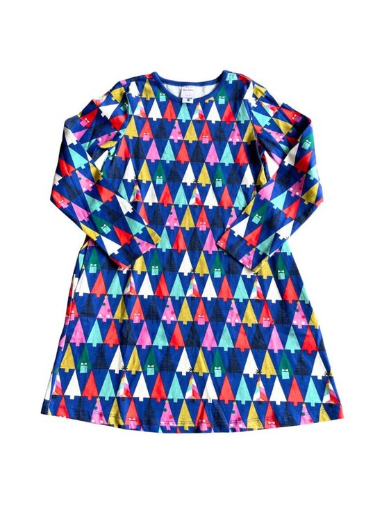 Hanna Andersson Other - Hanna Andersson Print A-Line Dress Oh Christmas Tree, Oeko-Tex 100% Cotton, Sz 8